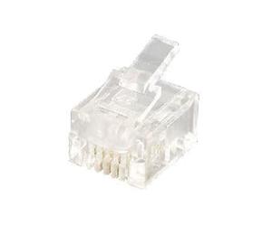 Equip 121121 Connecteur RJ-12 (6P4C) Transparent, Non Blindé, Dimensions 9.65x12.3x7.2mm, Sachet de 100, Poids Unitaire 0.6g