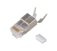 Equip 121148 : Connecteur RJ45 Mâle Cat8.1, contacts plaqués or, blindé, pour câble AWG 24, argenté - Lot de 50 pièces, 11.7x22.5x8mm