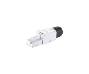 Equip 121162 : Kit de 5 connecteurs RJ-45 mâle Cat6a, contacts AWG 23/26, corps en polycarbonate noir/blanc, certifié CE/REACH/RoHS, 50.1x11.7x17.7mm