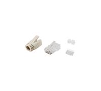 Equip 121176 : Connecteur RJ-45 Cat6a Transparent/Blanc, Contacts Plaqué Or, Non Blindé, Sachet de 100, Dimensions 48x13.5x10.8mm, Conforme REACH/RoHS