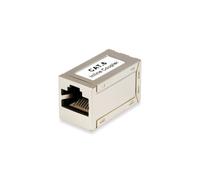 Equip 121179 Coupleur RJ-45 Femelle/Femelle Cat6, Contacts Or, Boîtier ABS Argent, Dimensions 30.4x15.8x17.8mm, Certifié RoHS/CE