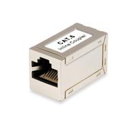 Equip 121179 Coupleur RJ-45 Femelle/Femelle Cat6, Contacts Or, Boîtier ABS Argent, Dimensions 30.4x15.8x17.8mm, Certifié RoHS/CE