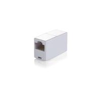 Equip 121252 Changeur de genre RJ-45 Femelle/Femelle Blanc, contacts plaqués or, dimensions 16x22x37mm, poids 19g