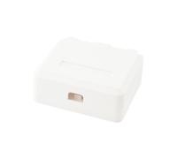 Equip 125124 Boîtier Prise de Courant Double Blanc, Support Câble Cat.5e/6/6A, ABS, Dimensions 60x26.4x70mm