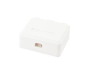 Equip 125124 Boîtier Prise de Courant Double Blanc, Support Câble Cat.5e/6/6A, ABS, Dimensions 60x26.4x70mm