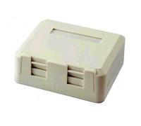 Equip 125124 Boîtier Prise de Courant Double Blanc, Support Câble Cat.5e/6/6A, ABS, Dimensions 60x26.4x70mm