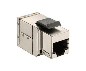 Equip 125590 : Module Keystone RJ-45 Femelle Cat6, Blindé Magnétique, Contacts Or, Argent, Plat - Dimensions 17x35.5x24.4mm - Lot de 8