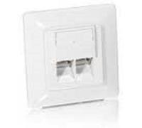 Equip Prise RJ-45 125721 – Boîtier double Cat.5e 2x RJ45 Blanc