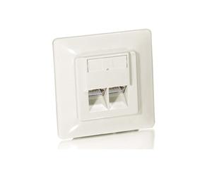 Equip 125721 Boîtier double prise RJ-45 Cat.5e Blanc 80x39x80mm, corps en plastique, connectivité réseau standard, montage mural/surface. Poids 233g.
