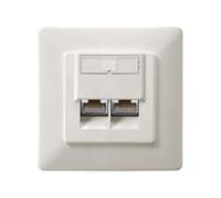 Equip 125765 Prise RJ45 equip 2xRJ45 Cat6 encastrée blanc perle