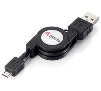 Equip 128595 USB Kabel ausziebar USB Typ A zu USB Typ Micro-B 1.00m aufrollbar,