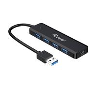 Equip 128959 Hub USB 5 ports USB-A USB 3.0 5 GBit/s avec fiche mâle USB-C noir Hub + USB-C-adapter