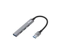 Equip 128960 Hub USB 3.2 Gen 1 Type-A Aluminium Noir/Gris, 4 Ports (1x USB 3.2 Gen 1, 3x USB 2.0), 5000 Mbit/s, Câble 0.15m