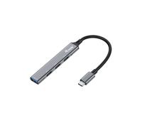Equip 128961 Hub USB 3.2 Gen 1 Type-C - 1x USB 3.2 Gen 1 Type-A, 3x USB 2.0, 5000 Mbit/s, Aluminium, Noir/Gris, 93x17.2x7.3mm