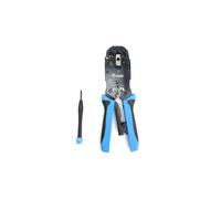 Equip 129409 Pince à Sertir Métal RJ-11/RJ-12/RJ-45 Dimensions 72.5x23x204mm Poids 525g Noir/Bleu Emballage Blister