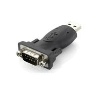 Equip 133382 Adaptateur USB A vers RS-232 Mâle/Mâle Noir, Boîtier Plastique, Compatible Win 98+/Mac OS V8.6+, Alimentation USB, 36x67x16.3mm, 58g