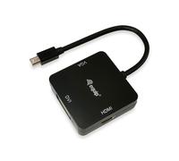 Equip 133439 câble vidéo et adaptateur 0,15 m Mini DisplayPort DVI-D + VGA (D-Sub) + HDMI Noir