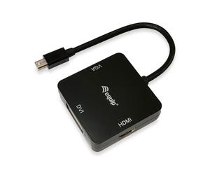 Equip 133439 câble vidéo et adaptateur 0,15 m Mini DisplayPort DVI-D + VGA (D-Sub) + HDMI Noir