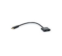 Equip 133469 Adaptateur audio USB-C vers double 3.5mm, câble 0.15m, connecteurs mâles USB-C et 2x femelles 3.5mm, câble cuivre, noir.