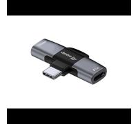 Equip 133479 Adaptateur USB-C vers 2x USB-C Femelle, Corps Aluminium Gris, 10 Gbit/s, Power Delivery 100W, 20V/5000mA, CE/RoHS