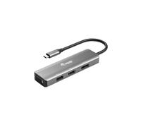 Equip 133485 Adaptateur USB-C vers HDMI/DisplayPort/VGA/USB 2.0 - Résolution 4K 144Hz - Aluminium - Compatible Windows/Mac/ChromeOS