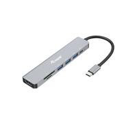 Equip 133494 Adaptateur multifonction USB-C 7 en 1, HDMI 4K/60Hz, USB 3.2 Gen1 x 3 , TF/MICRO SD, 100W USB PD