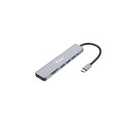 Equip 133494 Adaptateur USB-C 7-en-1 : HDMI 4K/60Hz, USB 3.2 Gen1 x3, Lecteurs TF/MicroSD, USB PD 100W, Aluminium, Compatible Windows/macOS/Android