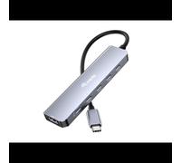 Equip 133499 Station d'accueil USB 3.2 Gen 2 Type-C, 4K Ultra HD, Power Delivery 100W, Boîtier Aluminium Gris, Câble 0.25m, Compatible Windows/macOS/Android