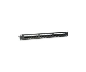 Equip 135425 : Baie de brassage 1U 24 ports RJ-45, montage rack 19 pouces, conforme RoHS et CE, conditionnement boîte, code SH 85371098.