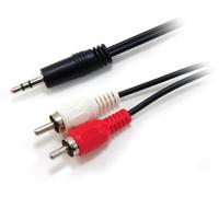 Equip Câble audio 3,5 mm / 2 x RCA 2,5 m mâle/mâle Nickel Noir