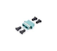 Equip 156143 : Adaptateur Fibre Optique SC Multimode Turquoise (Lot de 12). Dimensions: 34.7x9.4x33mm, Connecteurs SC, Poids 13g.