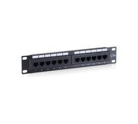 Equip 208015 : Baie de Branchements 1U 12 Ports RJ-45 Cat5e Contacts Or Montage Rack ANSI/TIA/EIA 568 - Dimensions 44x239x28mm