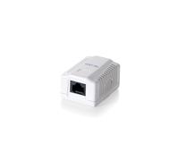 Equip 235211 Prise Murale RJ-45 Cat.6 Blanc, Dimensions 39x29.5x54mm, Simple Port, Conditionnement 175x65x100mm, Poids 40g