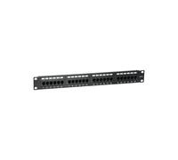 Equip 235325 Panneau de Brassage 24 Ports Cat5e 1U Montage Rack 482.6x44.4x32.8mm Noir avec Gestion Optimisée des Câbles, Certifié RoHS/CE