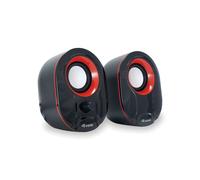 Equip 245332 Haut-parleurs 2.0, 3W RMS, 80-20kHz, 40 Ohm, USB, Noir/Rouge - Pour PC - Dimensions 91x123x91mm