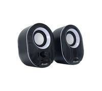 Equip 245333 Haut-Parleurs 2.0, 3W RMS, 80Hz-20kHz, 40 Ohm, 80dB, USB, Noir/Blanc, PC, Connectique filaire, 91x123x91mm
