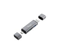 Equip 245460 Lecteur Cartes Mémoire USB 3.2 Gen 1 Type-A/Type-C Gris - Compatible SD/SDHC/MicroSD - USB On-The-Go - Plug & Play - Windows/macOS/Android/iOS