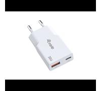 Equip 245523 Chargeur Secteur Universel Blanc - USB 2.0 + USB-C Power Delivery 3.0 & Quick Charge 3.0 - 30W Max, GaN, Protections Multiples