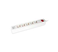 Equip 245554 Multiprise 5 Prises Type F 1.8m, 2 Ports USB, 250V, 3500W max, 16A max, Câble 1.5mm², Intérieure, Blanc, CE