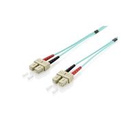 Equip 255329 Câble Fibre Optique OM3 0.5m SC/SC Multimode 50/125µm 10Gbit/s LSZH Turquoise, Perte 0.5dB, REACH/RoHS