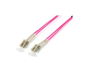 Equip 255513 Câble Fibre Optique OM4 3m LC/LC 50/125µm Multimode Full Duplex Violet, LSZH, Perte Insertion 0.5dB, -20°C à 70°C, REACH RoHS