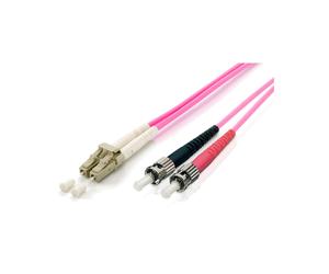 Equip 255542 : Câble Fibre Optique OM4 2m, Connecteurs LC/ST, 50/125µm, Multimode, LSZH, Violet, Perte Insertion 0.5dB, REACH/RoHS