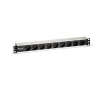 Equip Unité de distribution d'énergie 333292 9 prises Schuko 1U, câble 1,8 m Noir/Argent