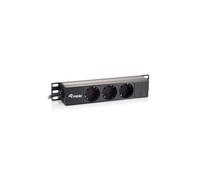 Equip 333299 Bandeau d'alimentation 3 Prises CA 1U Noir, 250V/16A, Câble 1.5m, 229x45x45mm, 50-60Hz, Boîtier Plastique