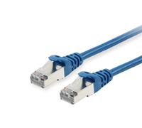 equip - Cordon de raccordement - RJ-45 (M) pour RJ-45 (M) - 15 m - SFTP - CAT 6 - sans halogène, moulé, bloqué - bleu