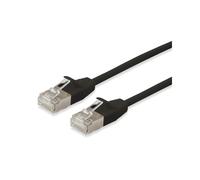 Equip 606122 Câble Réseau Cat6a F/FTP (FFTP) 0.25m Noir, Connecteurs RJ-45 contacts Or, 10GbE, PoE+, LSZH, AWG 32/7, Conforme CE/REACH/RoHS