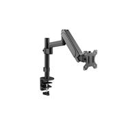 Equip 650132 Support Bureau Moniteur 13-32" (75x75 - 100x100 mm) Pince, Vérin à Gaz, Inclinaison +/-35°, Pivot +/-90°, Aluminium, Noir, 9 kg Max
