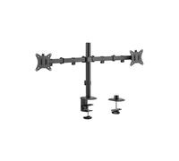 Equip 650157 Support Bureau Double Moniteur 17-32" Pince Acier/Plastique VESA 75x75/100x100 Inclinaison +/-45° Rotation 360° Noir