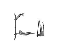 Equip 650170 Poste de Travail Mural pour Écran 17"-32" (VESA 75x75/100x100mm, Max. 8kg, Inclinaison ±35°, Pivot 90°, Gestion Câbles)