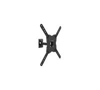 Equip 650406 Support Mural TV Pivotant 23-55" (58-140cm), VESA 75x75-400x400, Inclinaison -14°/+5°, Pivot 45°, Charge Max. 30kg, Acier Noir